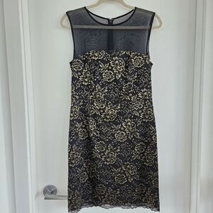 Diane Von Furstenberg Black Gold Nisha Sleeveless Lace Sheath Dress